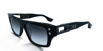 DITA GRANDMASTER SEVEN Rectangle Sunglasses in Dark Grey To Clear Gradient Matte Black Black Iron, front view