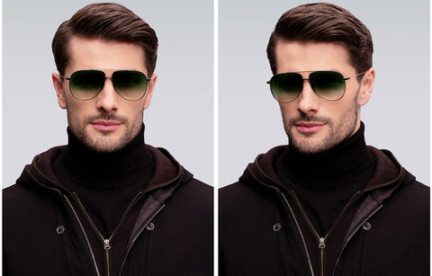 DITA ARTOA-92 Pilot Sunglasses in Green Gradient/Black Iron, detail view