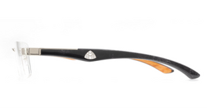 Maybach THE ARTIST III Rectangle Eyeglasses in Clear / Platinum Plated Mystic Black Madrone Ebony Karelian Birch Burr, angle view
