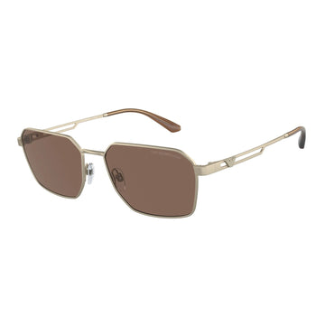SOLID BROWN LENSES WITH MATTE GOLD FRAME