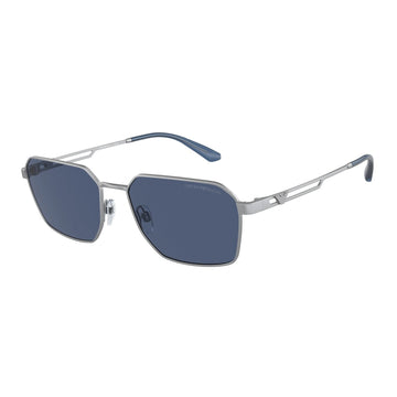 SOLID BLUE LENSES WITH MATTE SLIVER FRAME