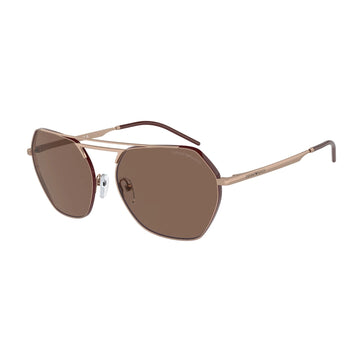 SOLID BROWN LENSES WITH SHINY ROSE GOLD FRAME