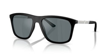 SOLID GRAY FLASH MIRROR LENSES WITH MATTE BLACK FRAME