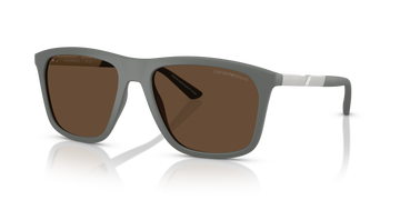 SOLID BROWN LENSES WITH MATTE GRAY FRAME