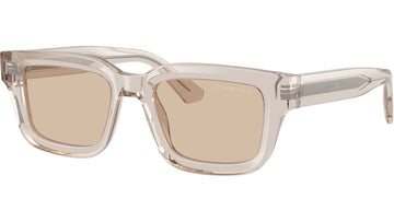 LIGHT BROWN LENSES WITH SHINY TRANSPARENT TUNDRA FRAME