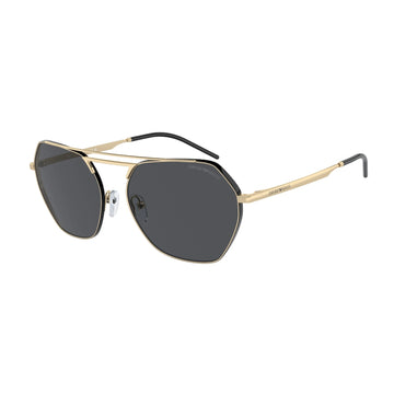 SOLID GRAY LENSES WITH SHINY PALE GOLD FRAME