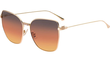 BURGUNDY ORANGE GRADIENT LENSES WITH ROSE GOLD FRAME