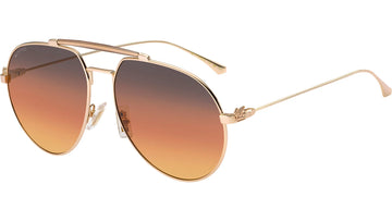 BURGUNDY ORANGE GRADIENT LENSES WITH ROSE GOLD FRAME