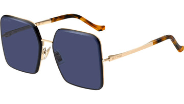 SOLID BLUE LENSES WITH LIGHT GOLD FRAME