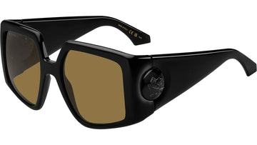 SOLID BROWN LENSES WITH BLACK FRAME
