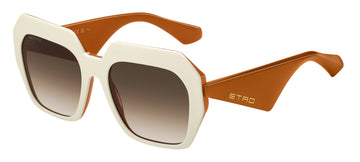 BROWN GRADIENT LENSES WITH WHITE ORANGE FRAME