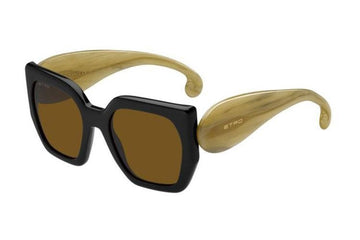 SOLID BROWN LENSES WITH BLACK FRAME