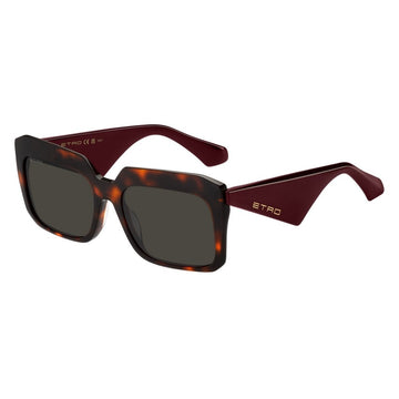 SOLID GRAY LENSES WITH HAVANA BURGUNDAY FRAME