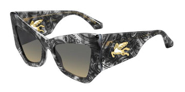 GRAY BROWN GRADIENT LENSES WITH GRAY PRINT FRAME