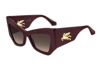 BROWN GRADIENT LENSES WITH BURGUNDY FRAME