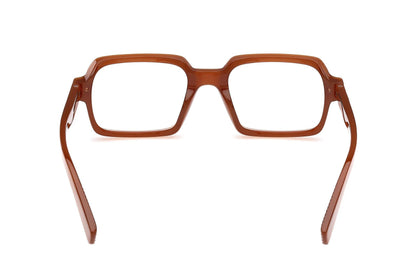 Zegna EZ5301 Rectangle Eyeglasses in Shiny Light Brown, back view