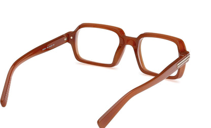 Zegna EZ5301 Rectangle Eyeglasses in Shiny Light Brown, detail view