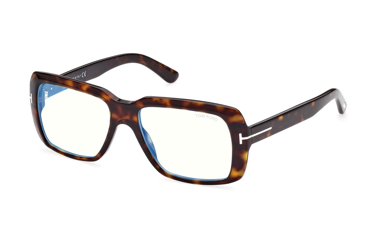 Tom Ford TF5822B Square Eyeglasses in Dark Havana, front view