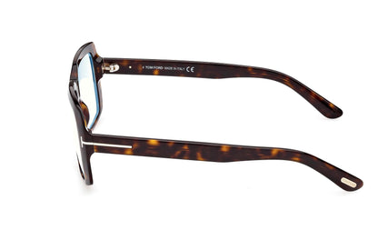 Tom Ford TF5822B Square Eyeglasses in Dark Havana, side view