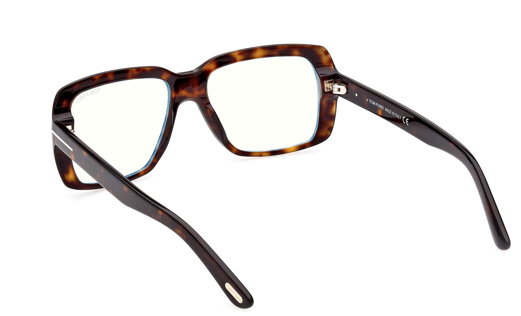 Tom Ford TF5822B Square Eyeglasses in Dark Havana, angle view