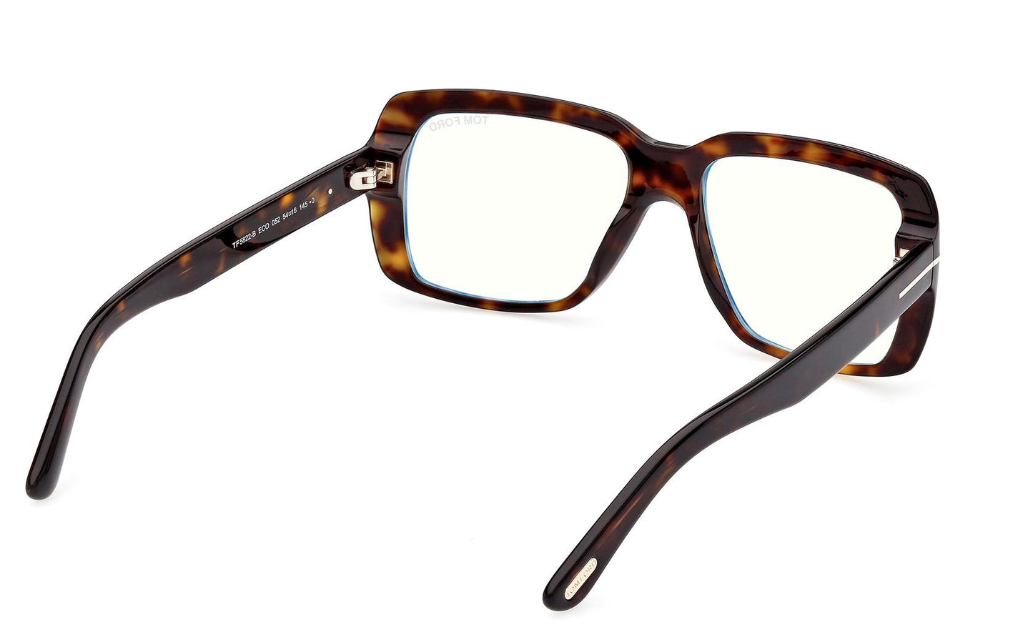Tom Ford TF5822B Square Eyeglasses in Dark Havana, back view