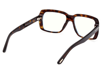 Tom Ford TF5822B Square Eyeglasses in Dark Havana, back view