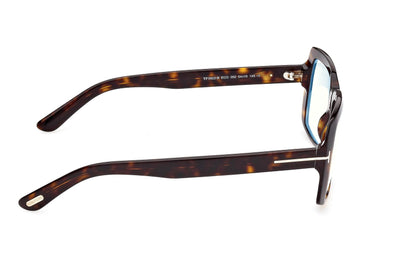 Tom Ford TF5822B Square Eyeglasses in Dark Havana, detail view