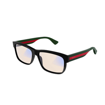 LIGHT YELLOW TO GRAY PHOTOCHROMIC WITH BLUE CONTROL LENSES WITH BLACK FRAME