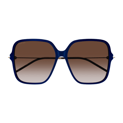 Gucci GG1267S Butterfly Sunglasses in Smoke Blue, side view