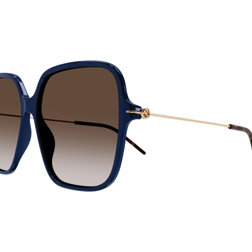 Gucci GG1267S Butterfly Sunglasses in Smoke Blue, angle view