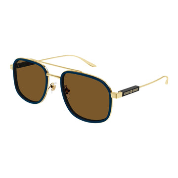 SOLID BROWN LENSES WITH GOLD BLUE FRAME