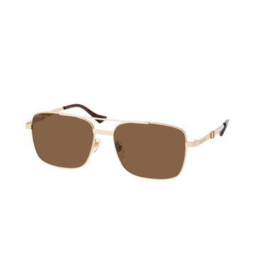 SOLID BROWN LENSES WITH GOLD FRAME