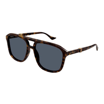 SOLID BLUE LENSES WITH HAVANA FRAME