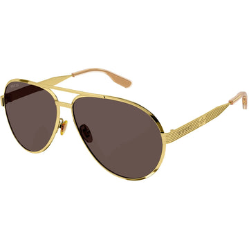 SOLID BROWN LENSES WITH YELLOW GOLD FRAME