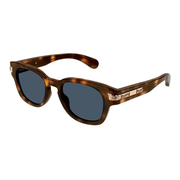 SOLID BLUE LENSES WITH HAVANA FRAME