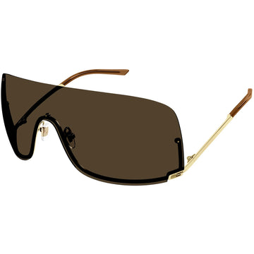 SOLID BROWN LENSES WITH GOLD FRAME