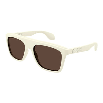 SOLID BROWN LENSES WITH MATTE WHITE FRAME