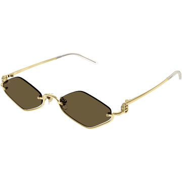SOLID BROWN LENSES WITH GOLD FRAME