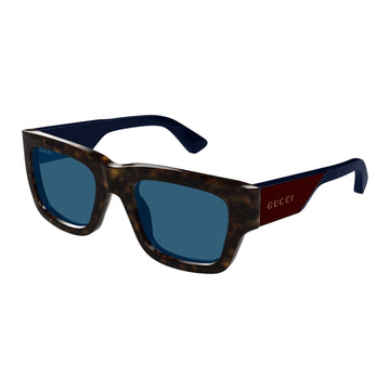 SOLID BLUE LENSES WITH HAVANA FRAME