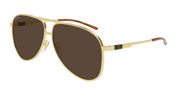 SOLID BROWN LENSES WITH GOLD FRAME