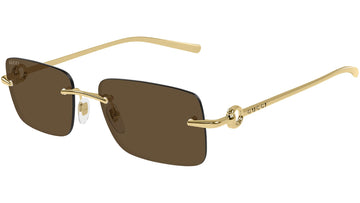 SOLID BROWN LENSES WITH GOLD FRAME