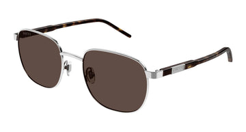 SOLID BROWN LENSES WITH SLIVER FRAME