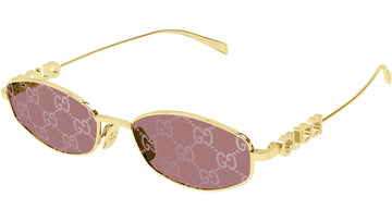 SOLID RED MONOGRAM LENSES WITH YELLOW GOLD FRAME