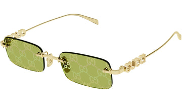 SOLID GREEN MONOGRAM LENSES WITH YELLOW GOLD FRAME