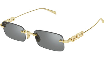 SOLID LIGHT GRAY WITH FLASH LENSES WITH LIGHT GOLD FRAME