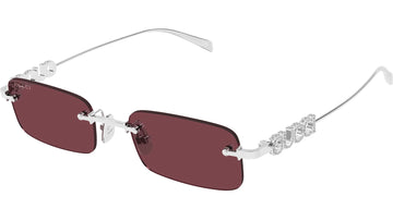SOLID BURGUNDY LENSES WITH SLIVER FRAME