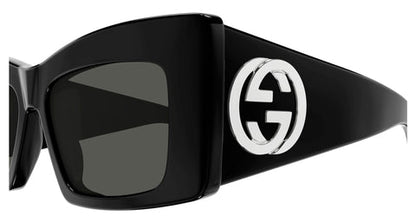 Gucci GG1842S Butterfly Sunglasses in Grey/Black, detail view