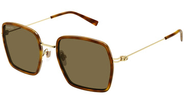 SOLID BROWN LENSES WITH HAVANA GOLD FRAME