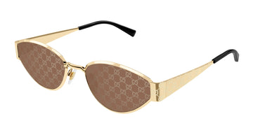 SOLID BROWN  WITH MONOGRAM LENSES WITH GOLD MONOGRAM FRAME