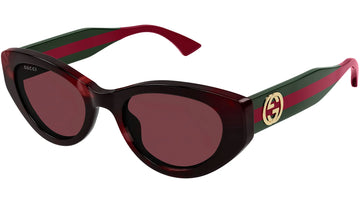 SOLID BURGUNDY LENSES WITH SHINY MELANGE BURGUNDY HAVANA FRAME